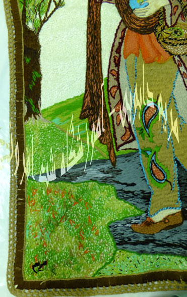 سوزندوزی طرح درویش- مریم دابویی